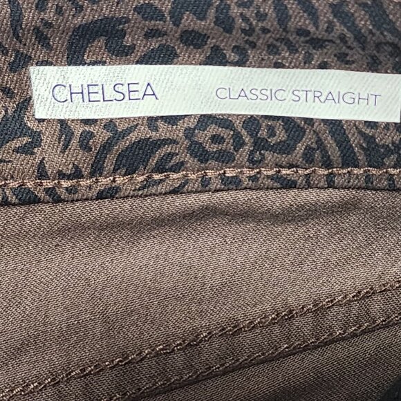 Code Bleu Brown Artsy Animal Print High Rise Straight Leg Jeans - Picture 7 of 8